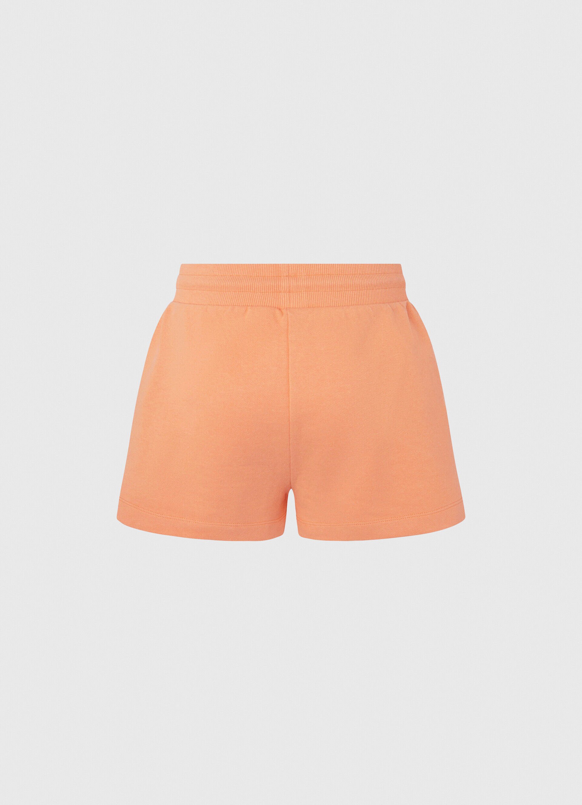 Shorts de algodão com cintura ajustável - pêssego e laranja