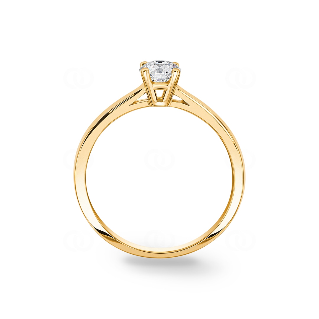 Verlobungsring 750/18 K Gelbgold mit Diamant 0.41 ct H/si