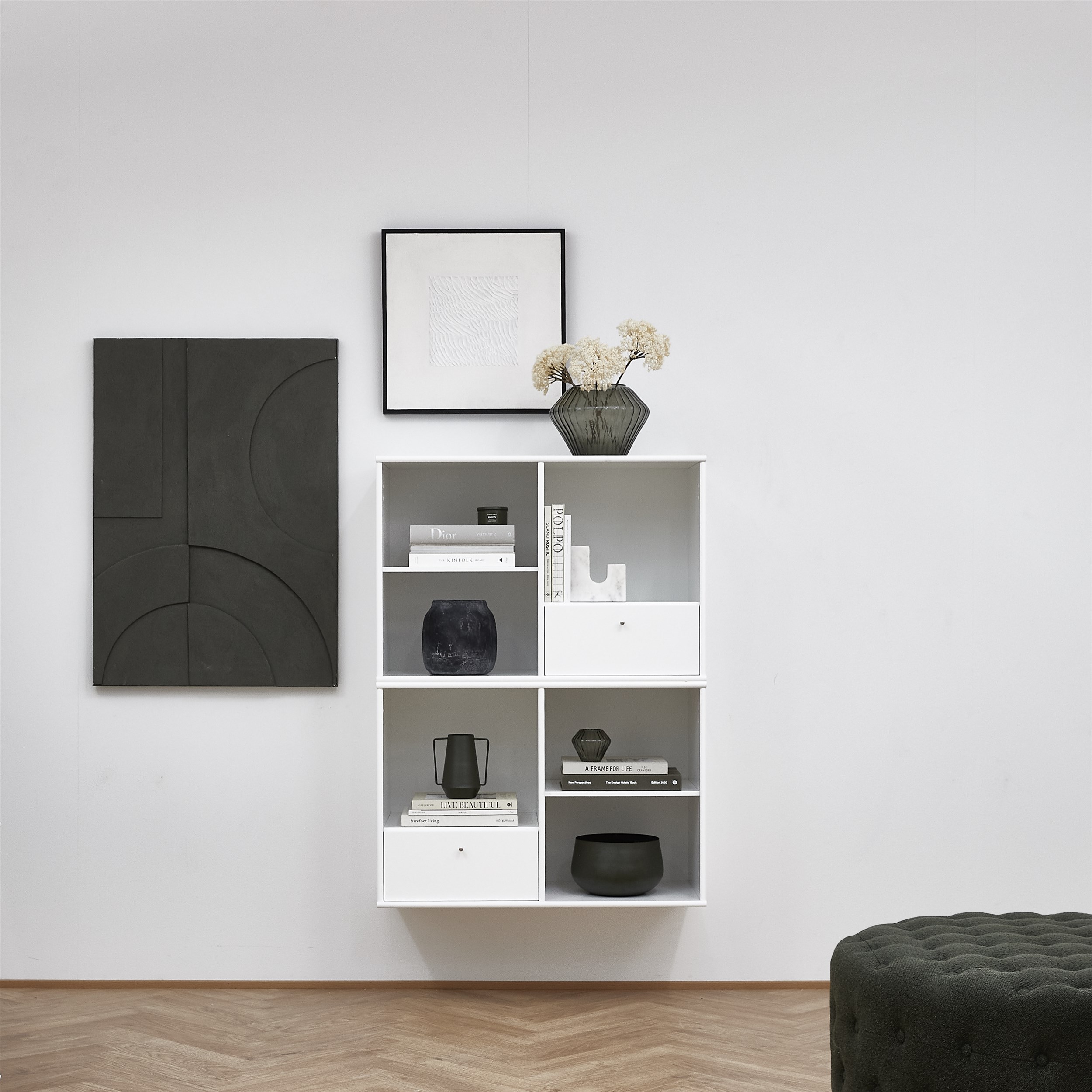 Mistral classic Reol med 2 moduler og 2 skuffer hvid