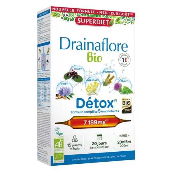 Superdiet Drainaflore Bio 20 ampolas