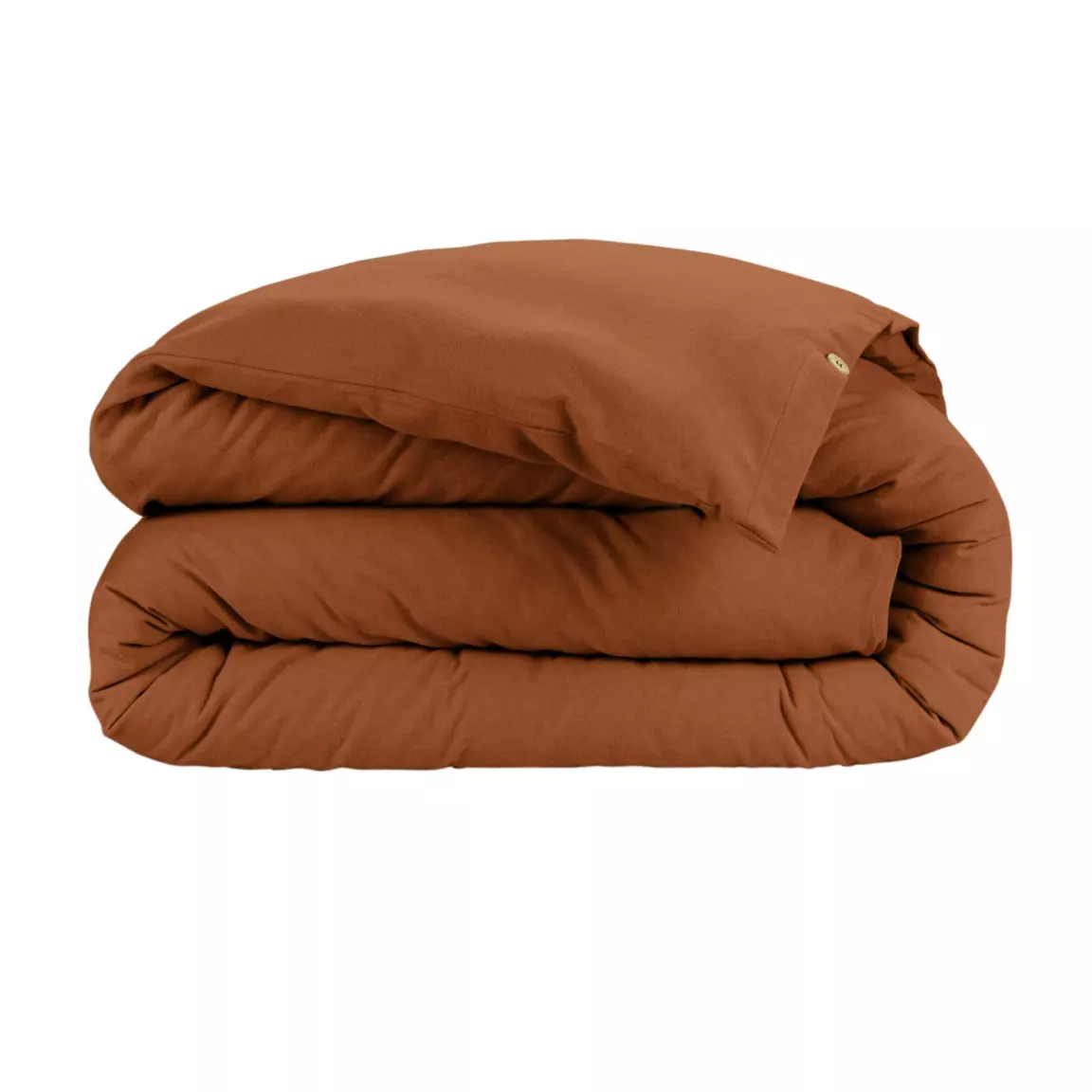 Housse de couette flanelle de coton (240 x 220 cm) Théa Terracotta