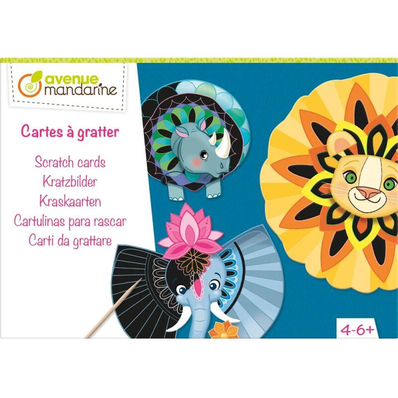 Boîte créative, Mandala animaux à gratter - Multicolore