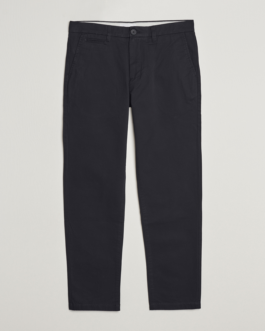 KnowledgeCotton Apparel Chuck Regular Cotton Twill Chino Jet Black