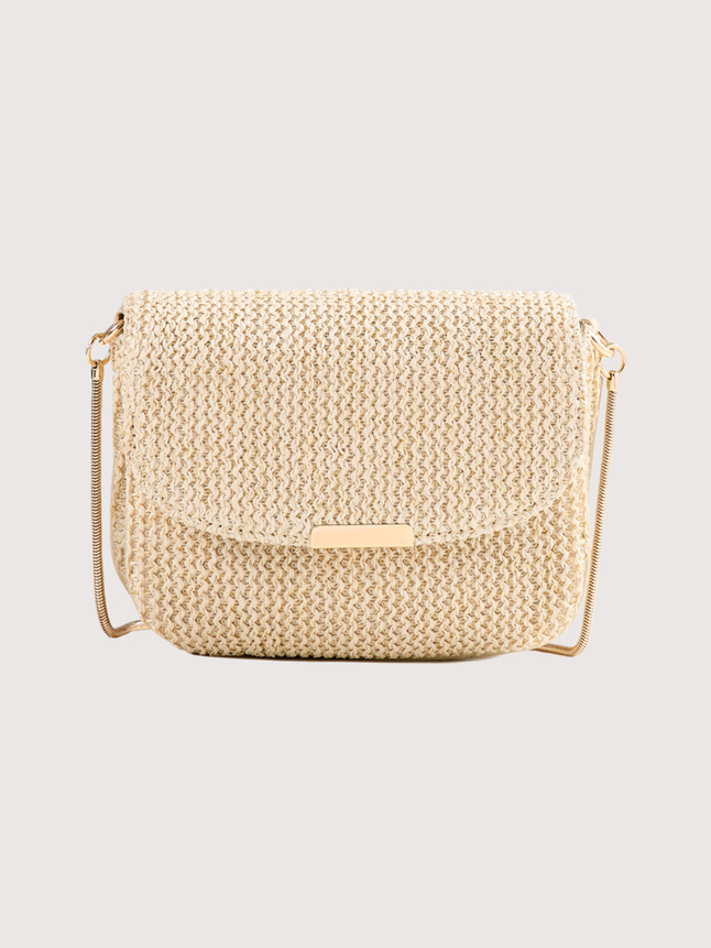 Sac besace multipoches paille