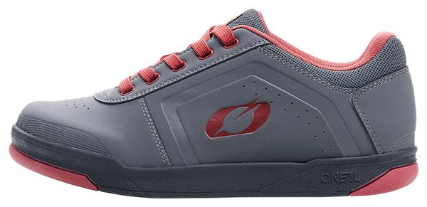 Paire de Chaussures VTT O'Neal PINNED FLAT Pedal V.22 Gris/Rouge