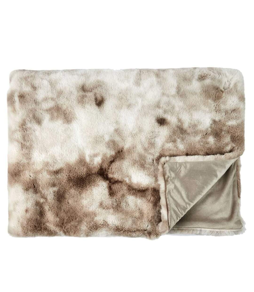 Plaid imitation fourrure Opulence - 200x140cm - marron et beige