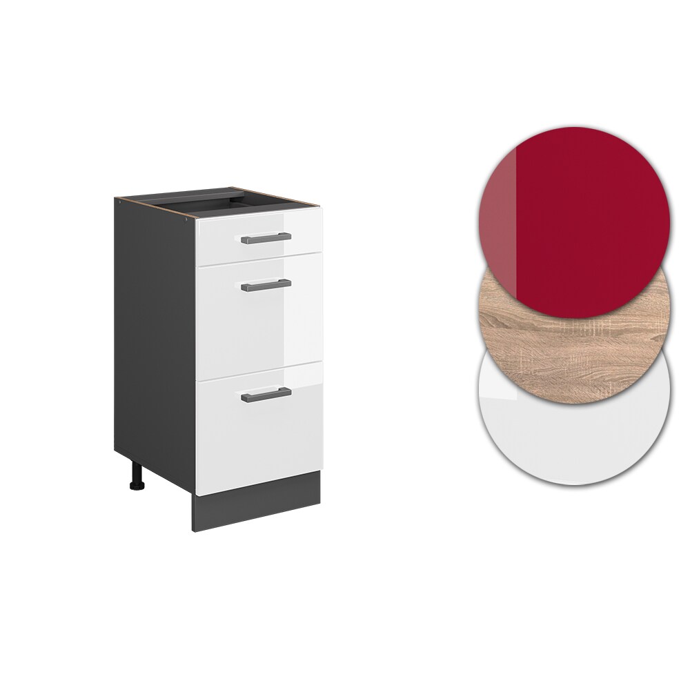 Vicco Schubladenunterschrank Küchenschrank Küchenzeile R-Line 40 cm Anthrazit Weiß Schublade