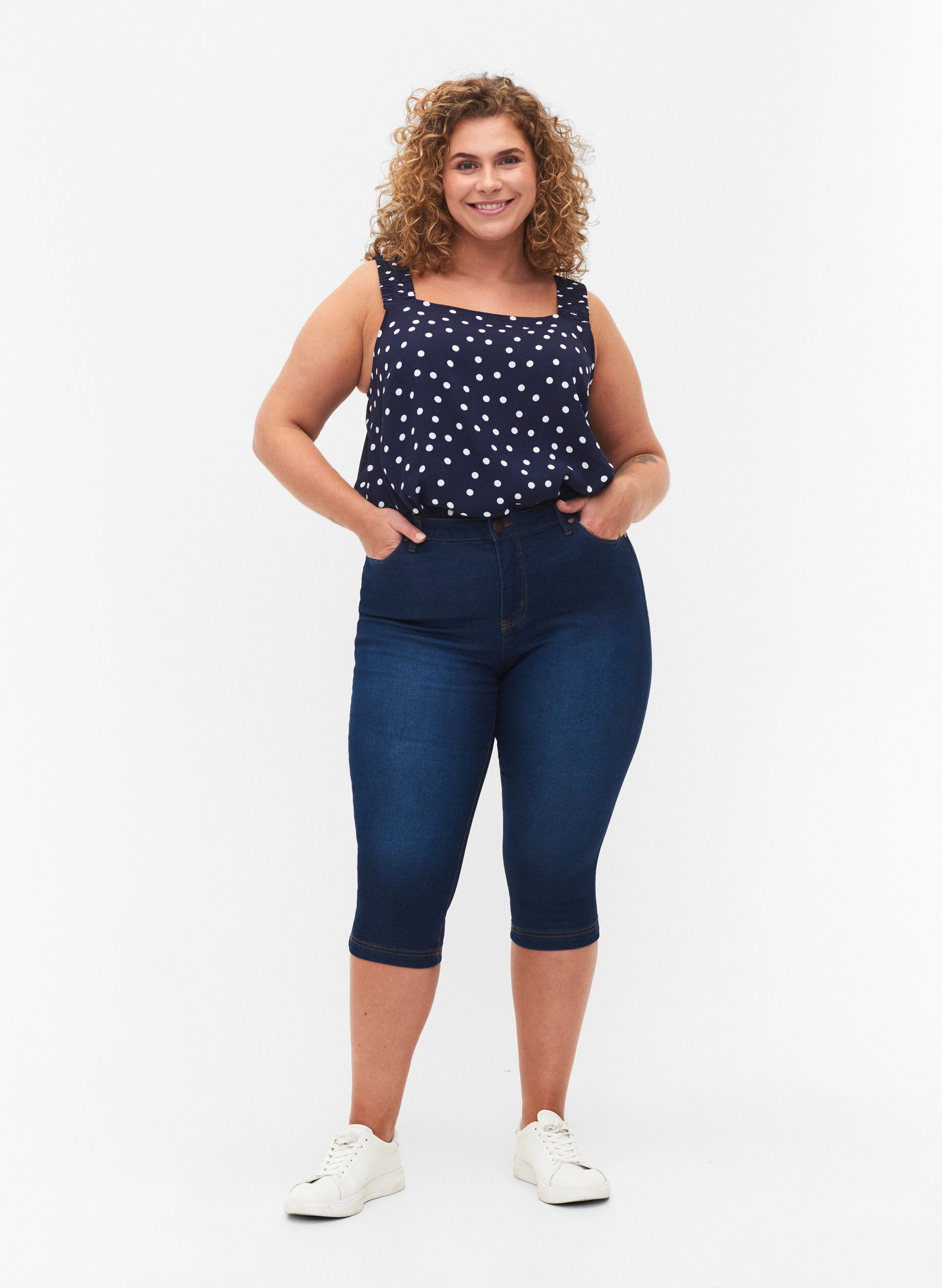 Højtaljede Amy capri jeans med super slim fit