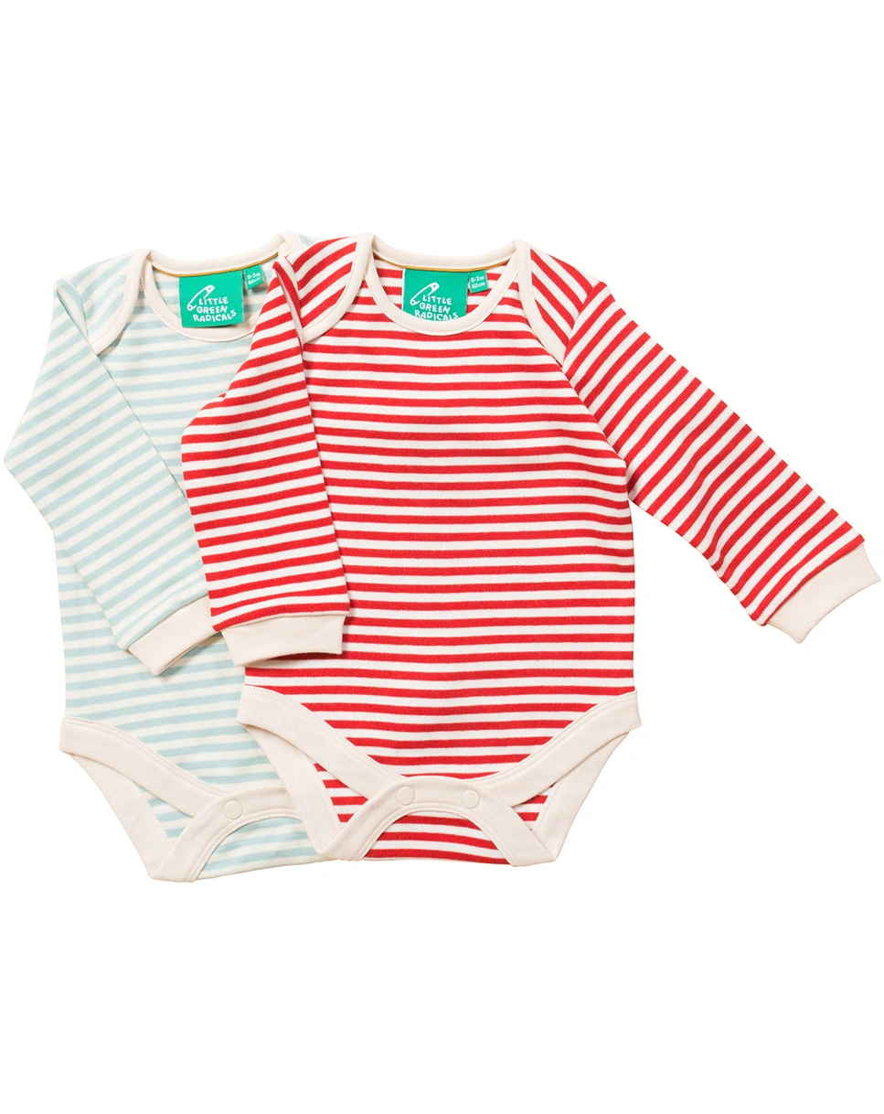 Langarmbody POWDER STRIPED 2er-Pack in rot/blau