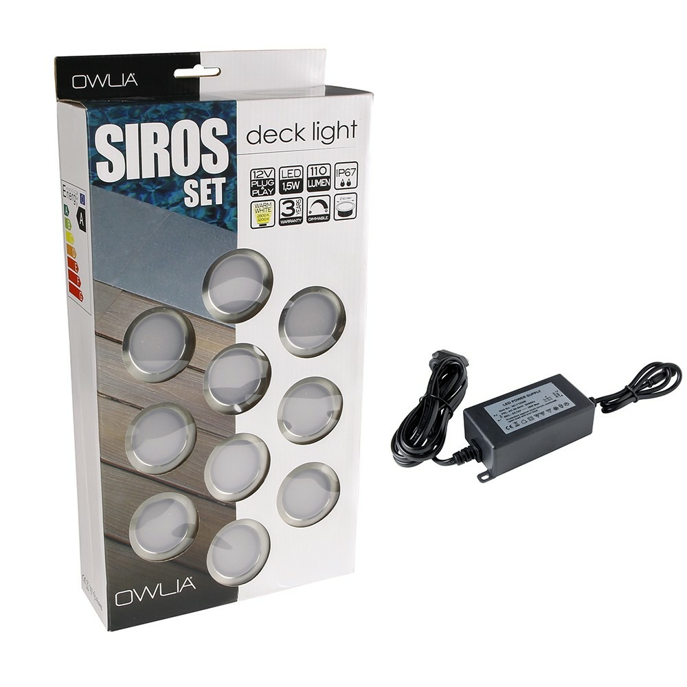 10 spots led à encastrer - blanc chaud - transformateur 30w - siros - ø60mm - ø perçage 41mm - plug & play - dimmable