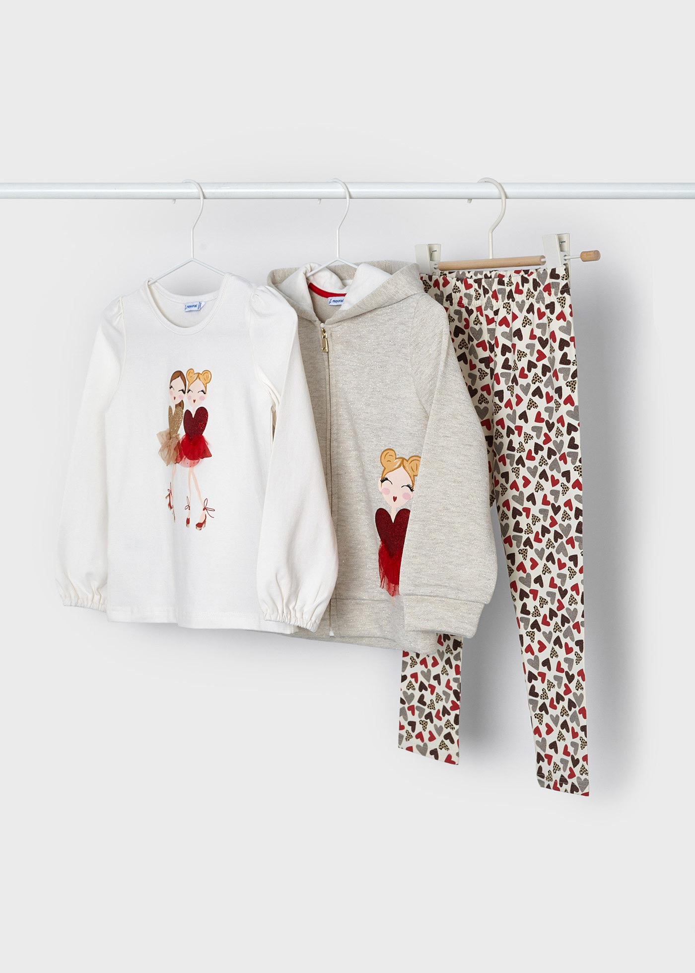 Conjunto de agasalho de 3 peças para meninas