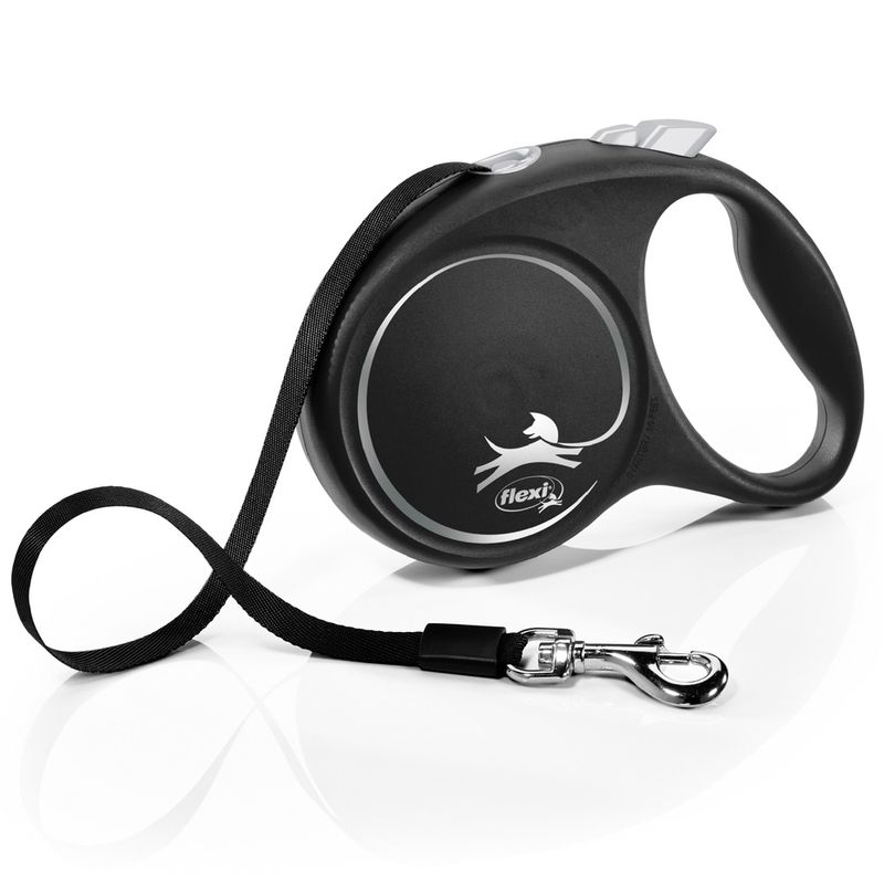 Laisse flexi Black Design noir, 5 m