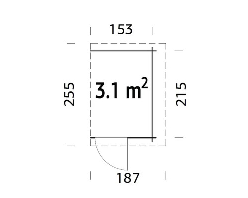 Palmako aanbouwschuur 163 x 235 cm, bruin gegrond