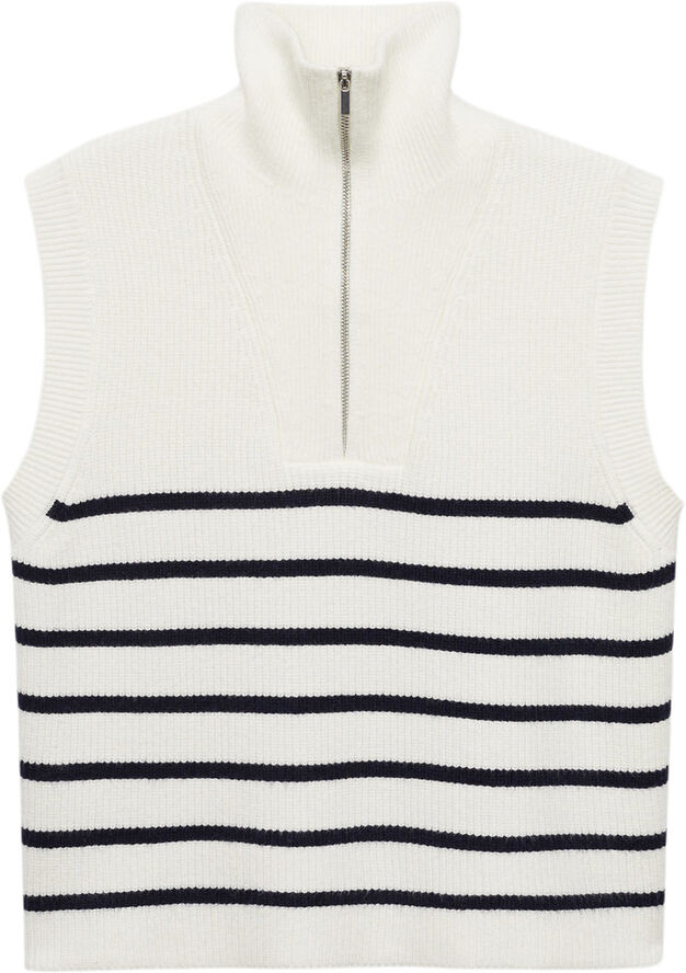 MANGO Knitted gilet with zip Navy