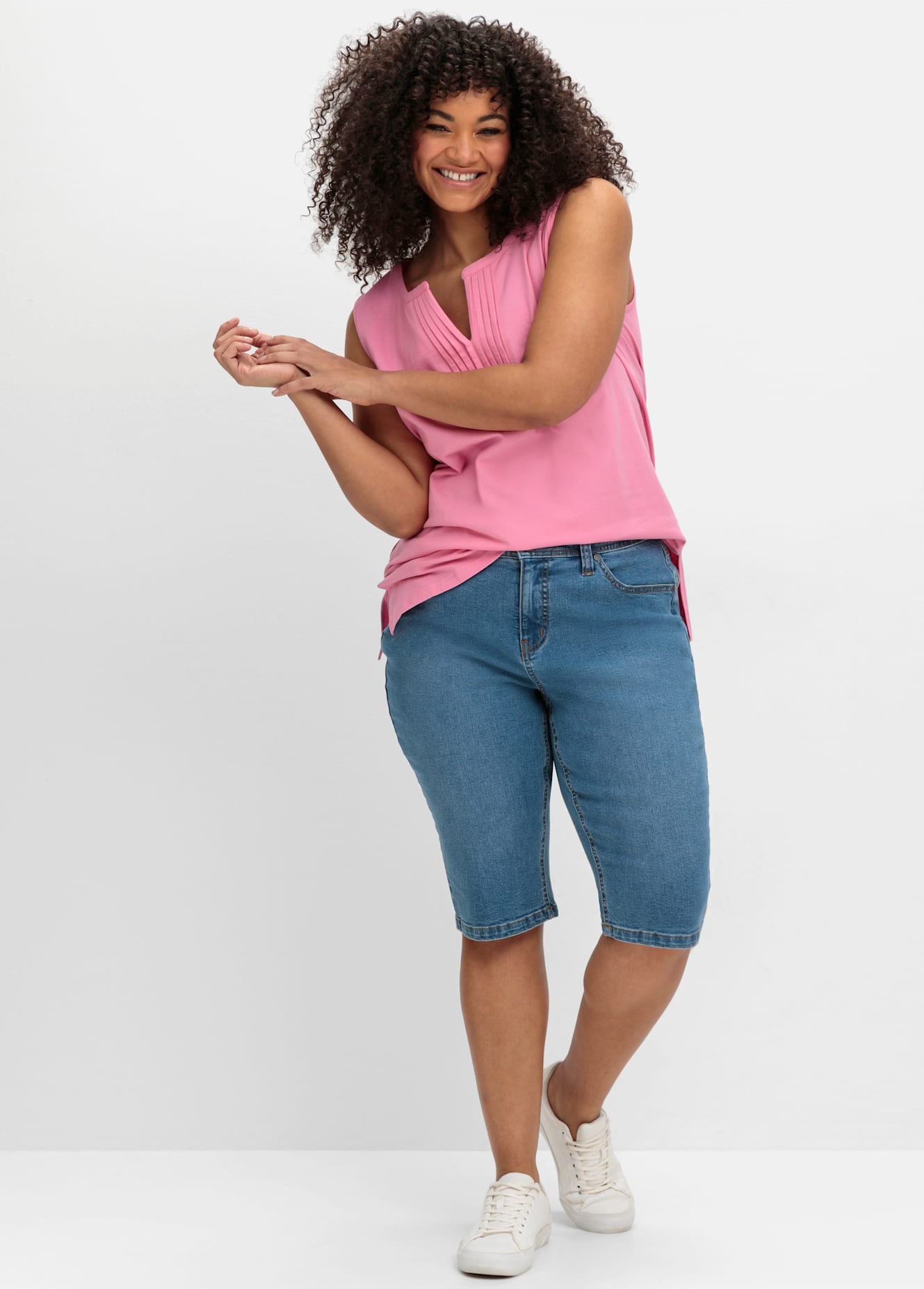 Sheego Jeansbermudas