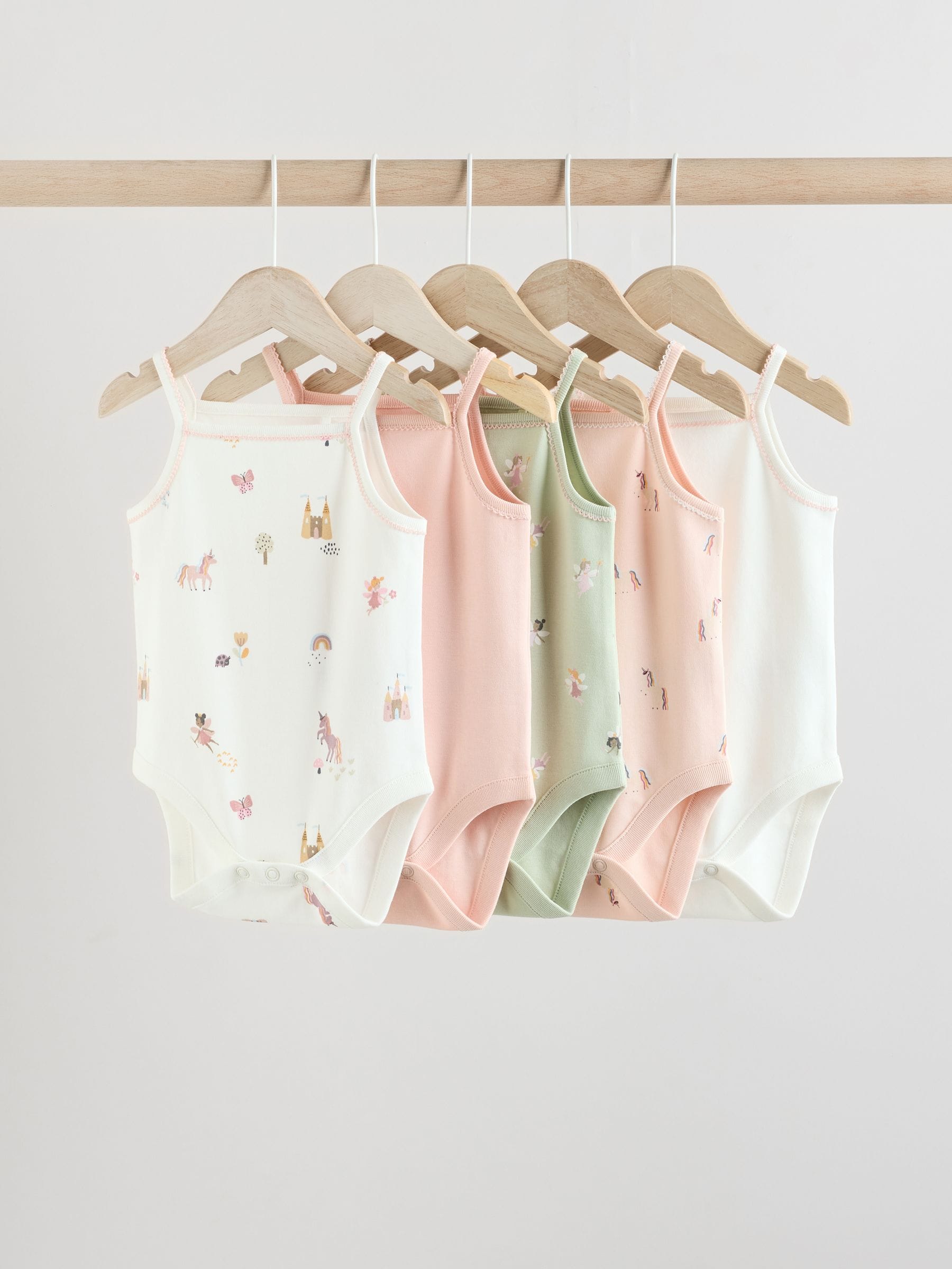 Multi - Set van 5 katoenen hemdrompertjes voor baby's