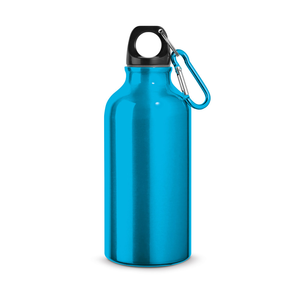 hi!dea 94601 - Bouteille de sport 400mL en aluminium avec mousqueton