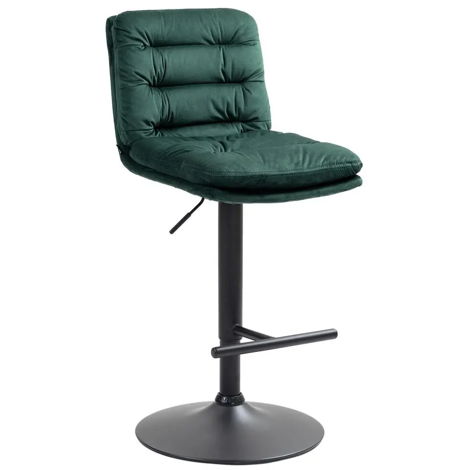 CLP Barkruk Damar zwart Frame - Fluweel - groen