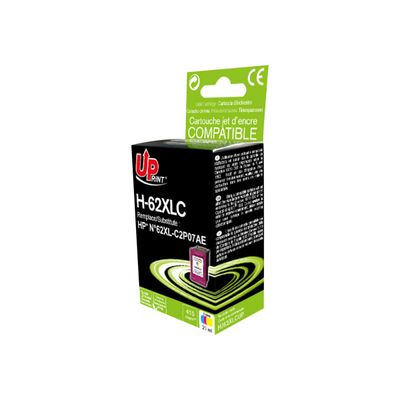 Cartouche compatible HP 62XL - cyan, magenta, jaune - Uprint