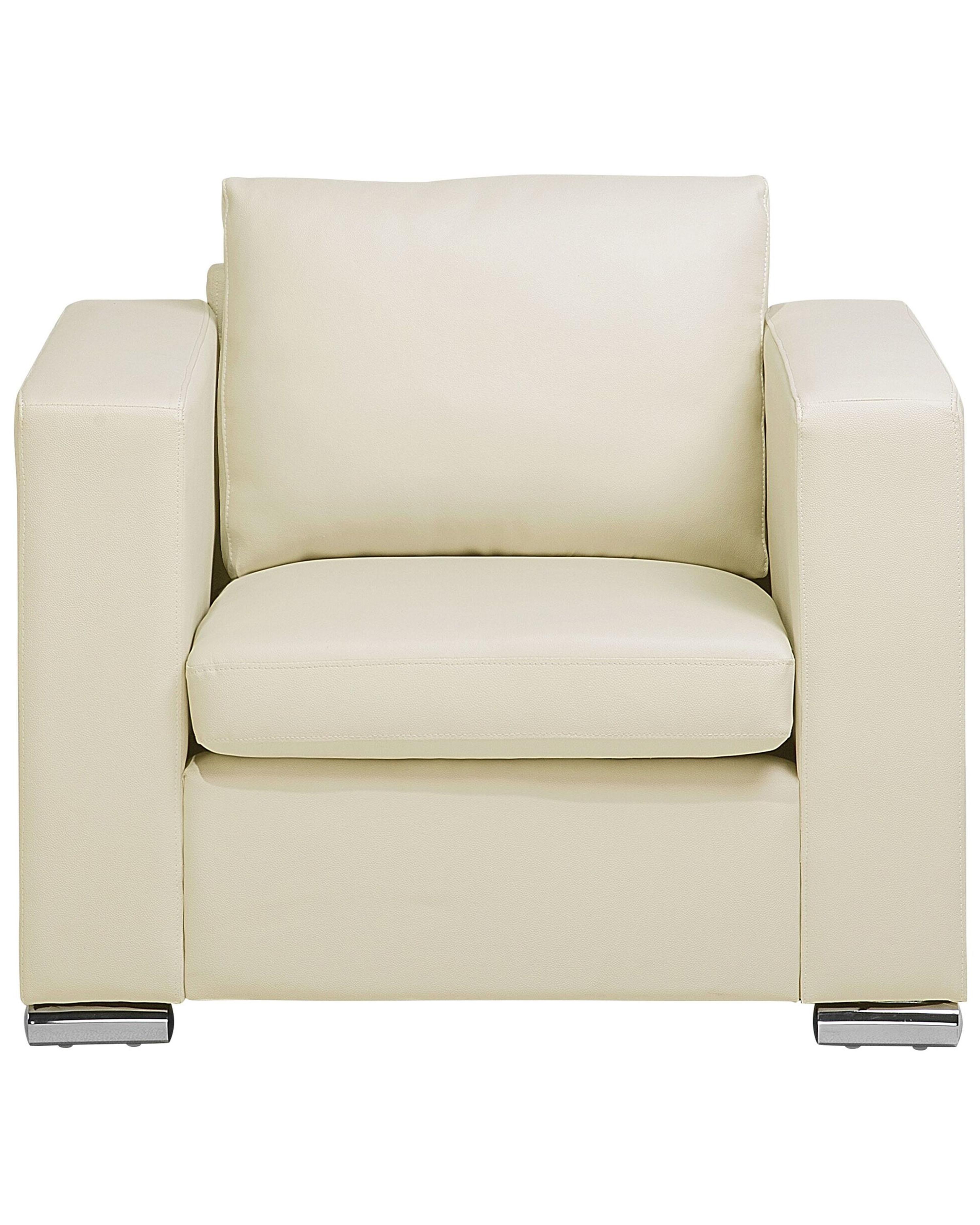 Fauteuil HELSINKI Leer Lichtbeige