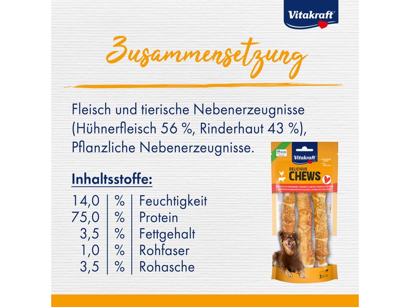 Vitakraft Kaurolle Deli Chews Chicken L, 3 Stk. Kauspass für grosse Hunde