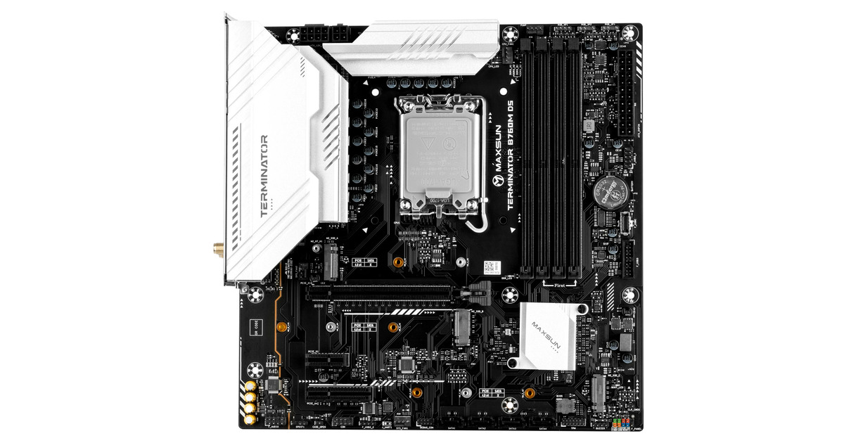 MAXSUNMS-Terminator B760M D5 WIFI socket 1700 moederbord  (Zwart, RAID, 2.5 Gb-LAN, WLAN, BT, Sound, µATX)