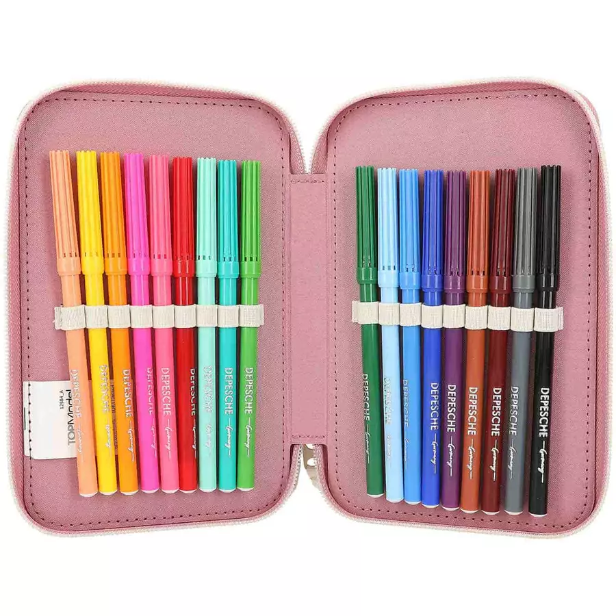 Depesche Federtasche COSY mit Applikation TOPModel 8 x 13 x 20 cm altrosa