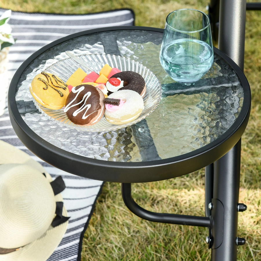 Outsunny 3-Sitzer Hollywoodschaukel mit verstellbarem Sonnendach grau, schwarz