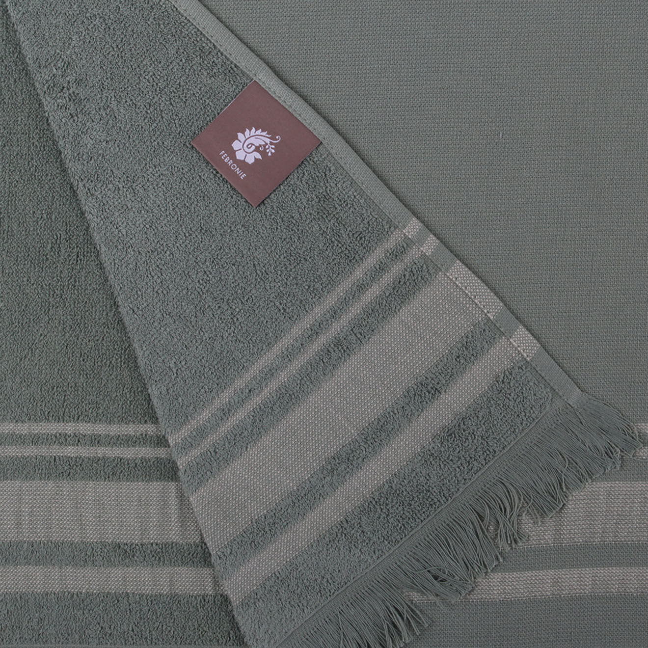 Febronie Fouta éponge Faro vert  - 100x180 cm