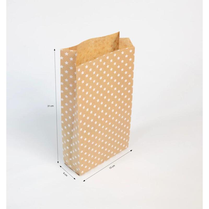 Pochette en papier à fond plat 'Etoiles'