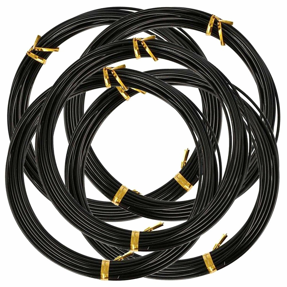5 fils en aluminium 5 m x 1,5 mm - noir