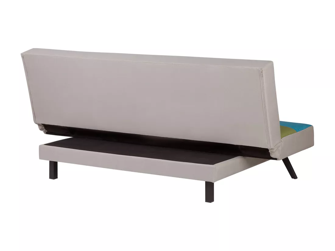 Canapé convertible 3 places en tissu patchwork LEEDS