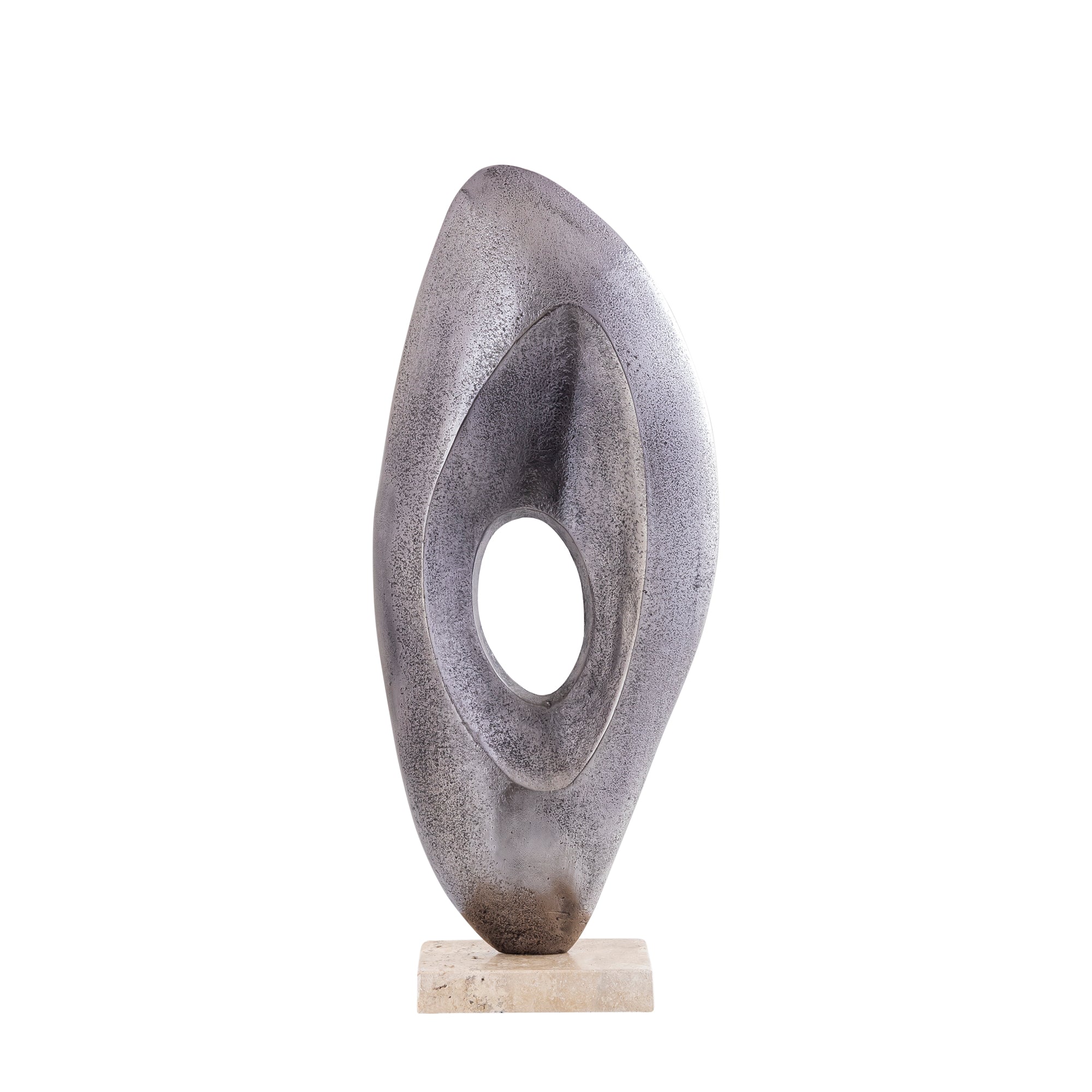 PTMD Kellaine Nickel Casted Alu Statue Travertine Base