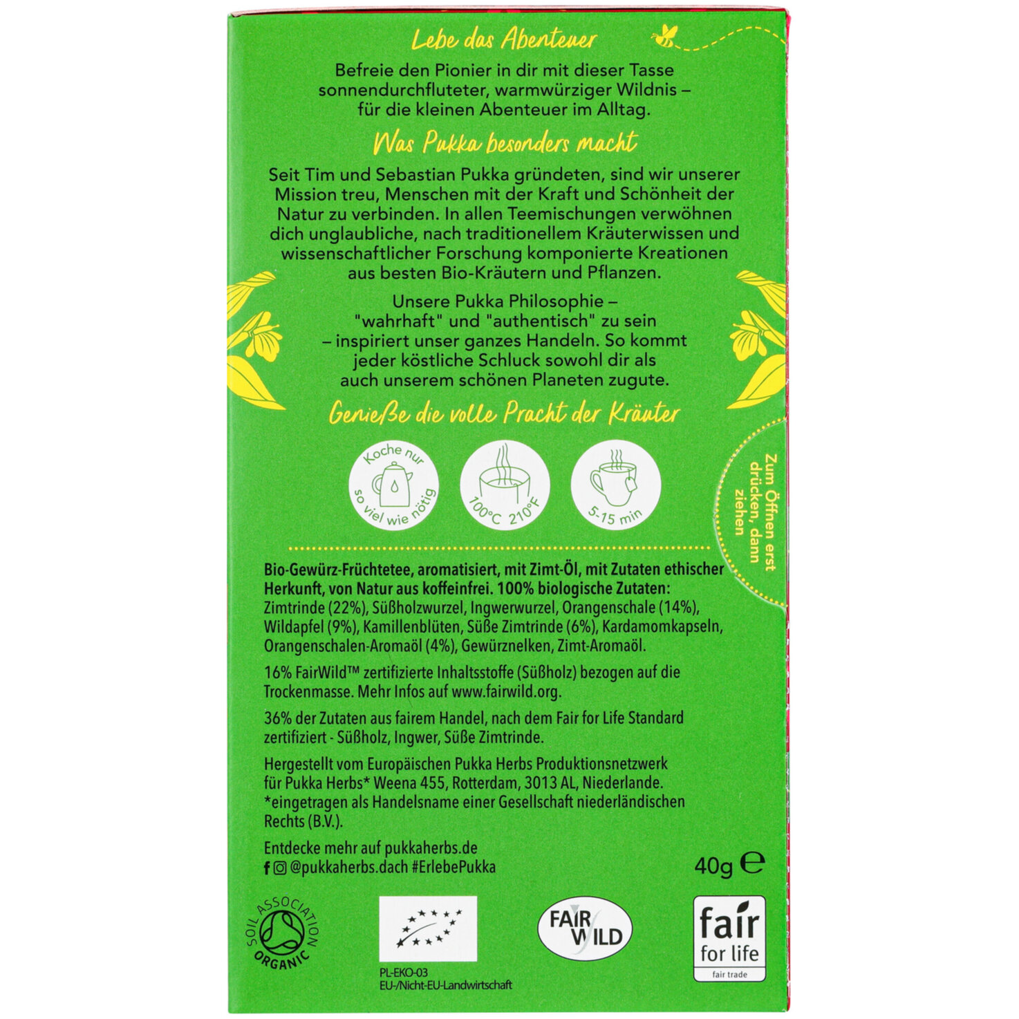 Pukka Bio Wildapfel Zimt 20 Portionen
