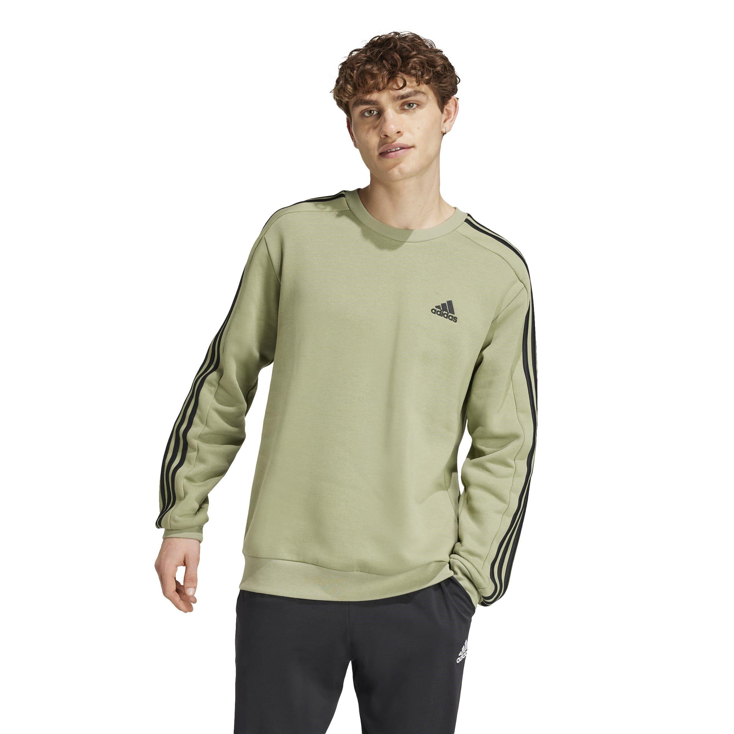 adidas Essentials 3-Stripes Fleece Sweatshirt Mens