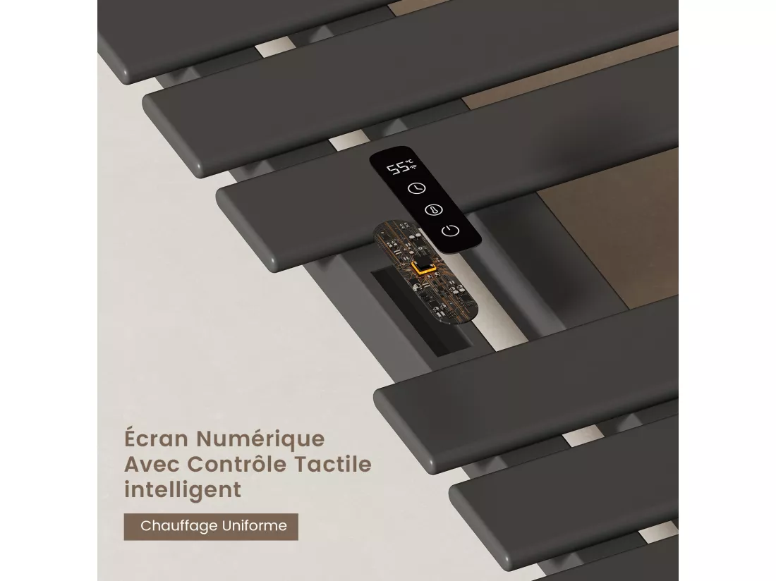 EMKE Sèche-Serviettes Électrique de salle de bain 1000 x 500 mm, Porte-serviettes chauffant électrique, Noir 350W,Chauffe-serviettes Électrique