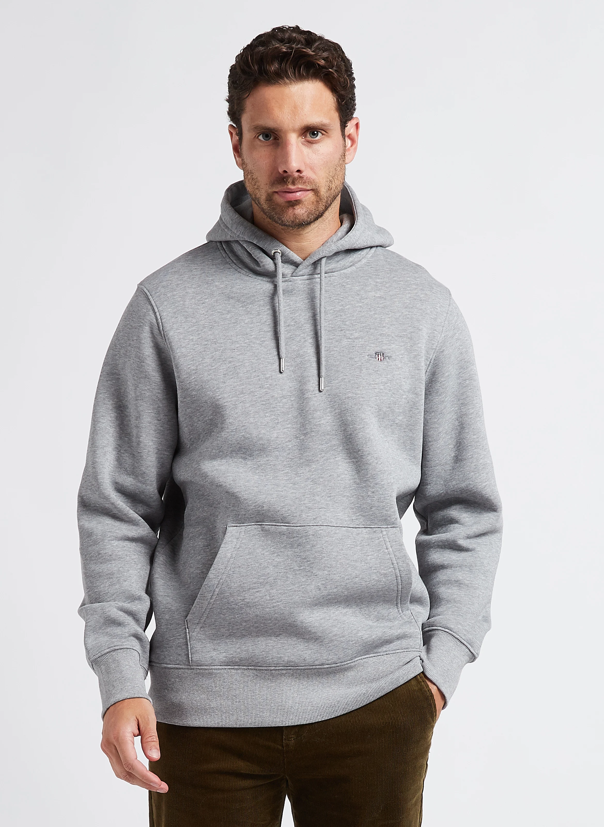 Sweat à capuche regular-fit en coton mélangé | Gris