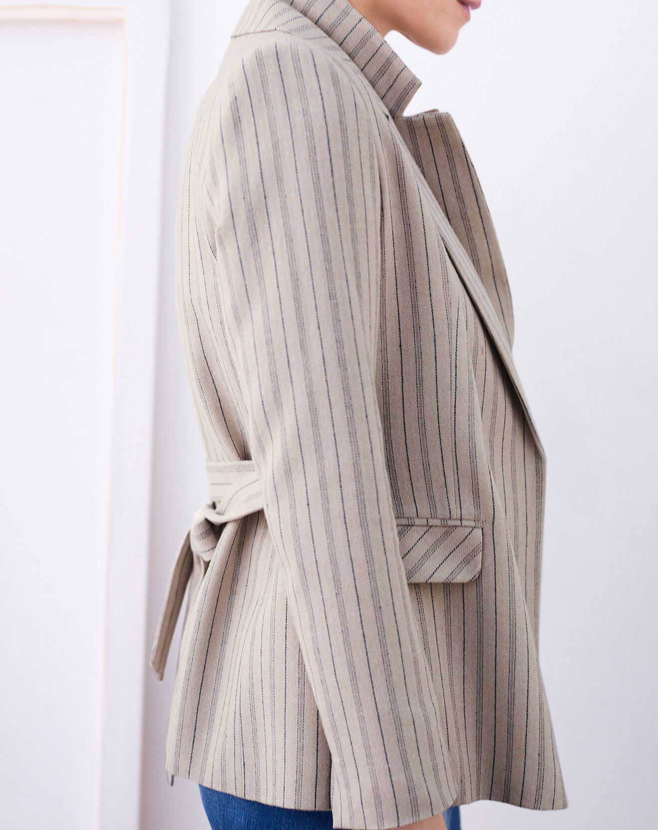 Caroll Blazer en Laine mélangée Juno beige