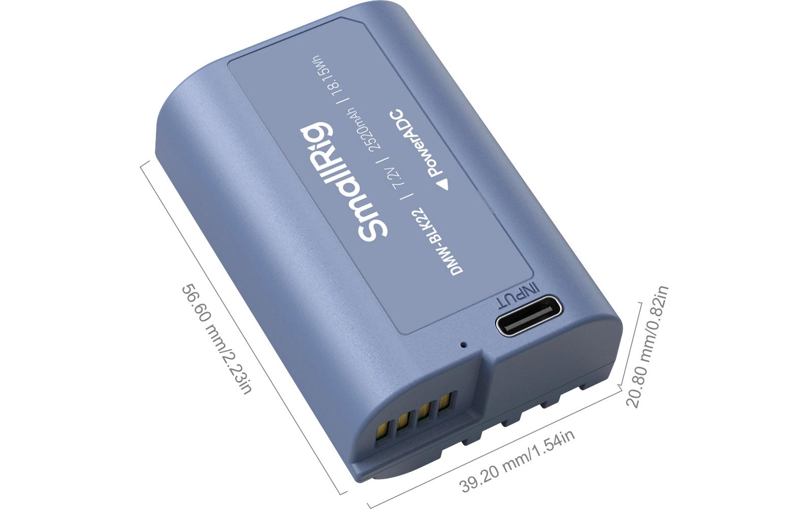 Digitalkamera-Akku DMW-BLK22 USB-C BlauUSB-C aufladbarer Kamera-Akku