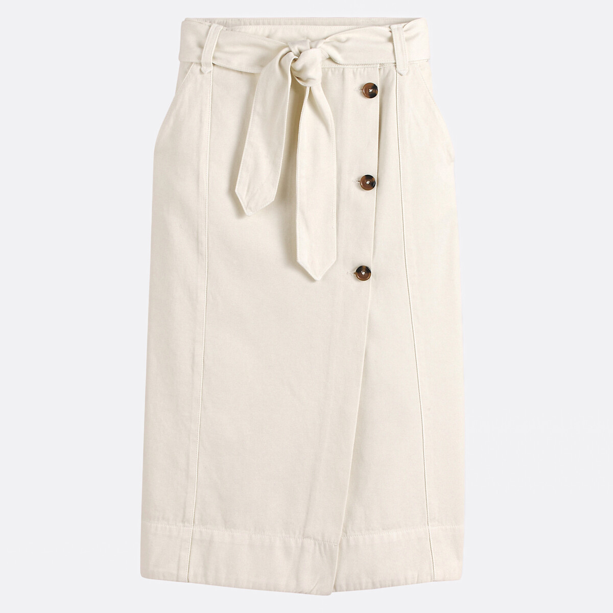 COLEÇÕES LA REDOUTE<br>Saia midi envelope em sarja cocktail