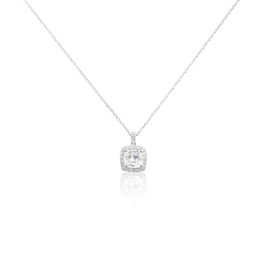 Collier Adrienne Or Blanc Oxyde De Zirconium
