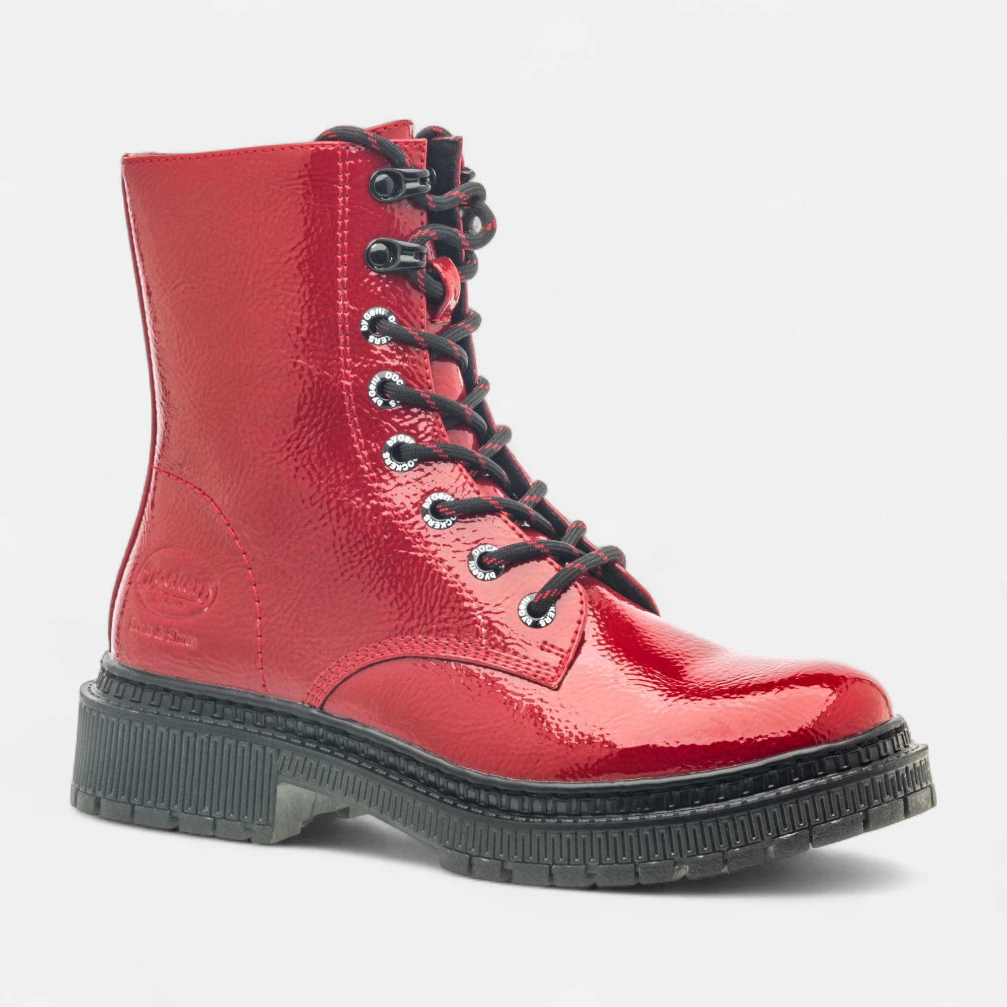 Bottines à lacets Femme rouge