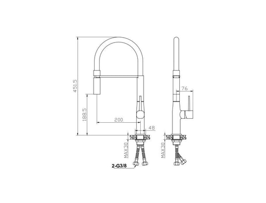 ROUSSEAU - Mitigeur avec douchette Robinet mitigeur de cuisine køben - avec douchette - gris ch...