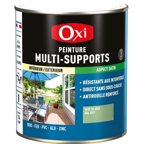Peinture Satin Multi-supports 2.5 L Top 3+ - Vert de Gris