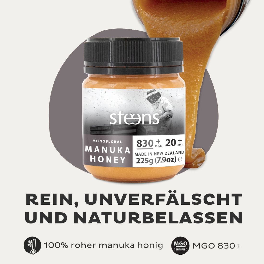 STEENS Manuka Honig MGO 830+ I UMF20+, 225g