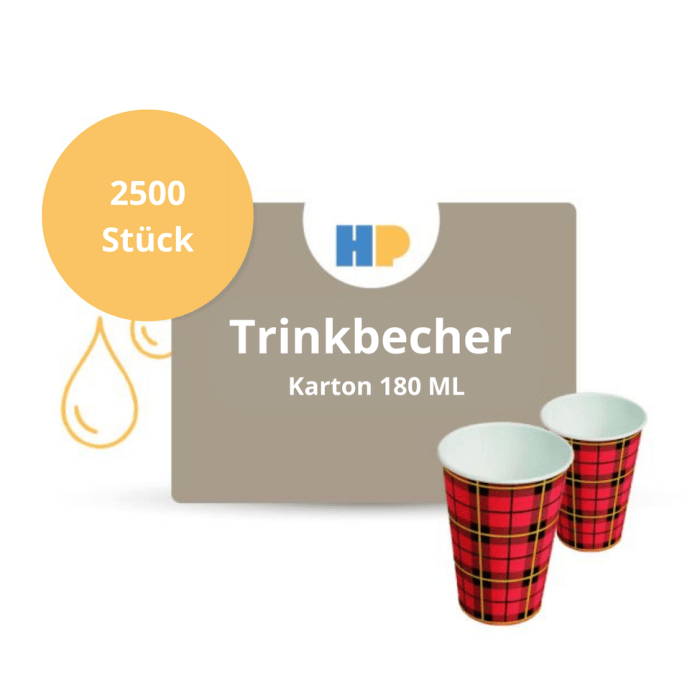 2500st Drinkbekers Scotty 180ml Schotse ruit karton inclusief ABB en SUP a 8.18euro