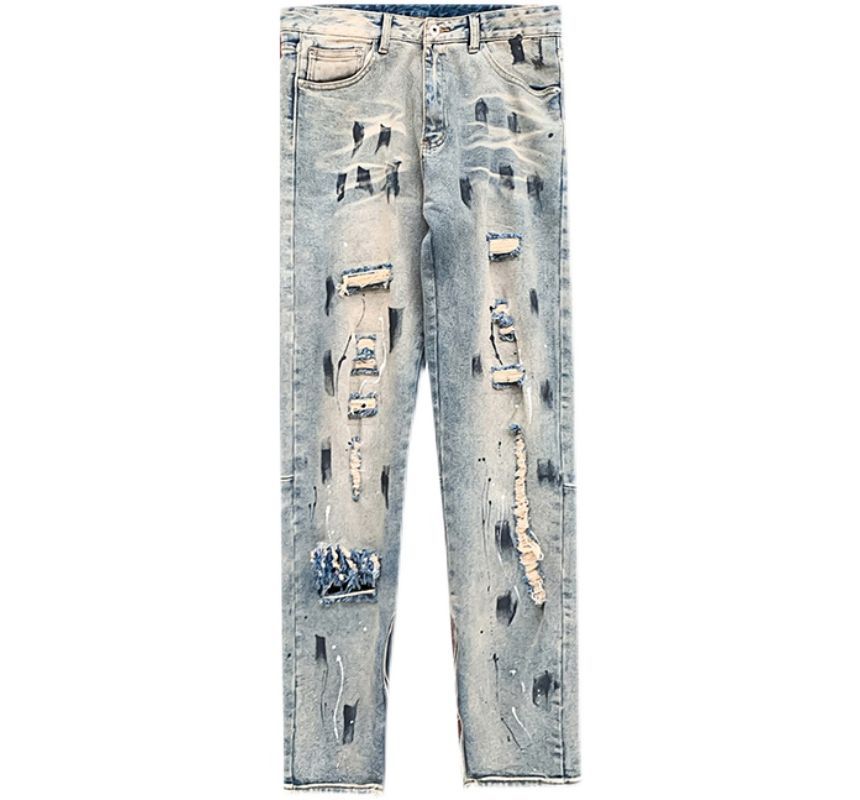 Oakjam - Versleten Slim Fit Jeans