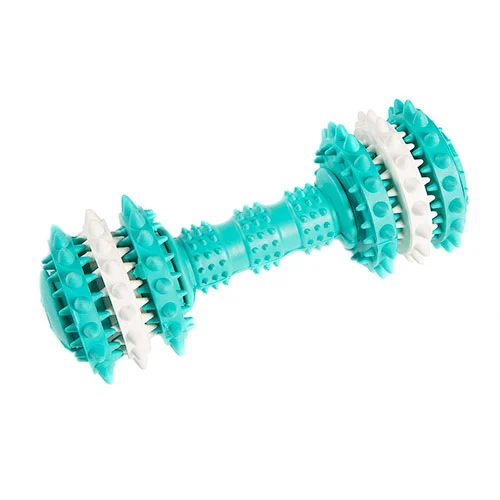 Brinquedo de mastigar Wow Gum Dental 360 em formato de haltere para cães