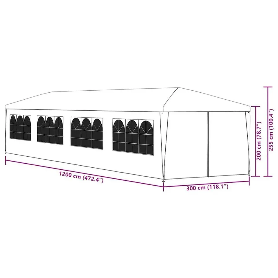 vidaXL - Partytent - Wit - Polyetheen