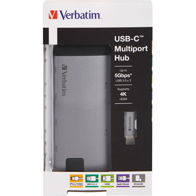 Hub 8 en 1 USB C Verbatim